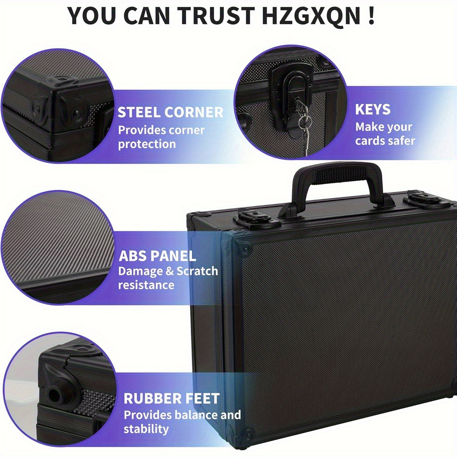 Top Loads Storage Box for 3"x4" 35pt Rigid Cards, Holds 600+ Top Loads, Sports Card Storage Case Organizer, Trading Card Storage Box with Lock