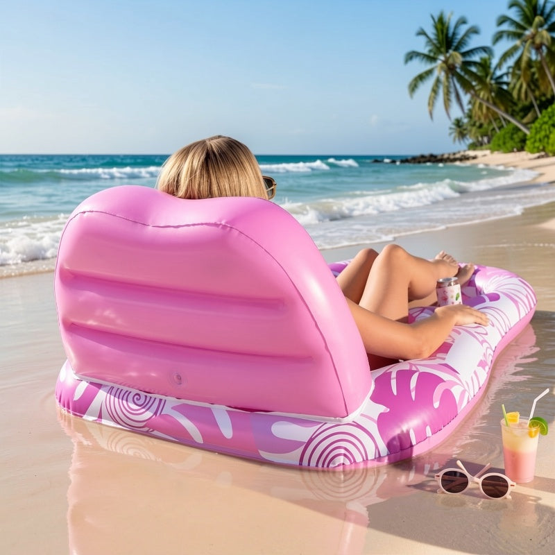 SYNCFUN Inflatable Pool Floats Lounger Adult, Pool Float Lounge Raft Floaties Water Floating Recliner Chair with Cup Holders Foot Rest Swimming Floaty, Suitable for Summer Water Party Games & Activities