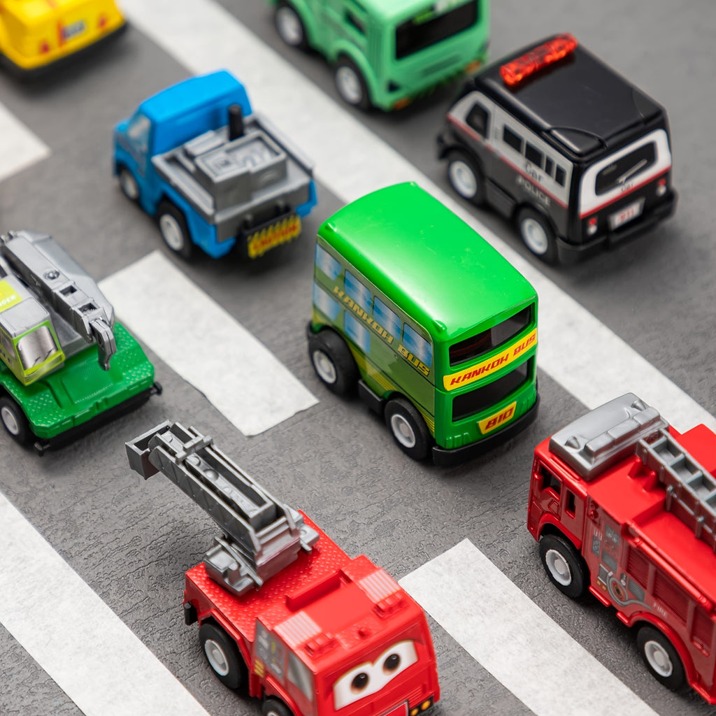 18pcs Pull Back City Cars And Trucks Toy Vehicles Set for Kids Age 3+, Friction Powered Cars Toys for Children, Boys, Girls' Educational Play, Goodie Bags Stuffers, Multi-Item Party Favor Packs for Children, Perfect Easter Christmas Gifts