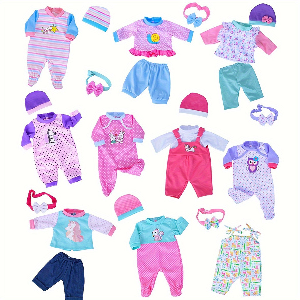 This Set Includes 10 Outfits And Additions for Dolls Measuring 14-16 Inches And 43Cm/17 Inches, Perfect As a Christmas Gift for Children Aged 3 to 12