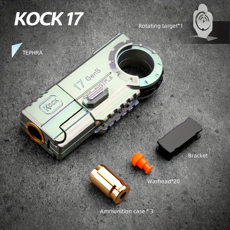 Knock 17Gen5 One-Touch Cartridge Alloy Finger Pistol - Fidgety Fingertip Stress Relief Toys - Case Throwing Softball Guns, Fidgety Novelty And Mischievous Toys, Perfect Gift!