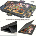 1000pcs Large Puzzle Board, 6-Drawer Classification System with Tile Storage, Foldable Jigsaw Table with Built-In Stand & Protective Cover, Portable Puzzle Organizer for Adults