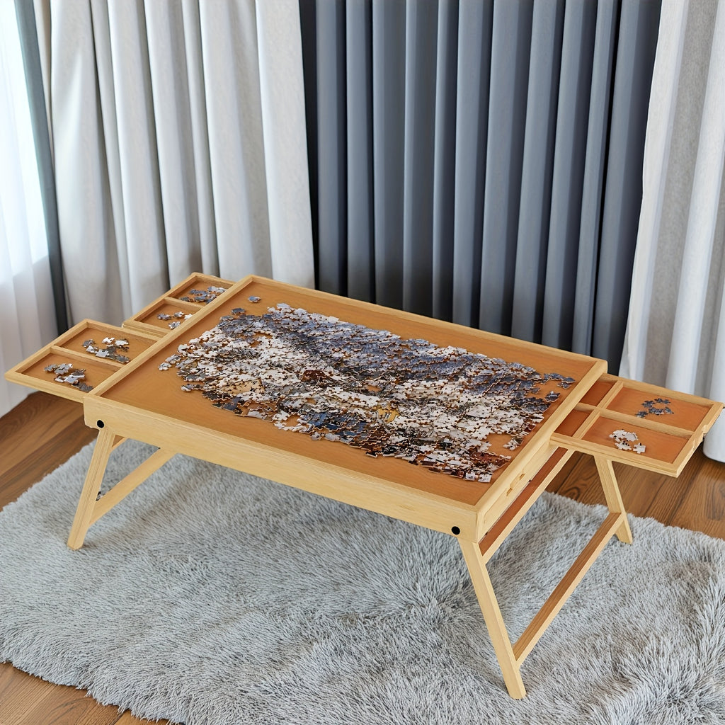 1000pcs Puzzle Table, 2-In-1 Tilting Design Stand And Lid, Sitting for a Long Time Doing Puzzles Is Not Tiring. 6 Drawers, Ultralight, Portable, Durable, Perfect Gift, Must-Have for Puzzle Lovers