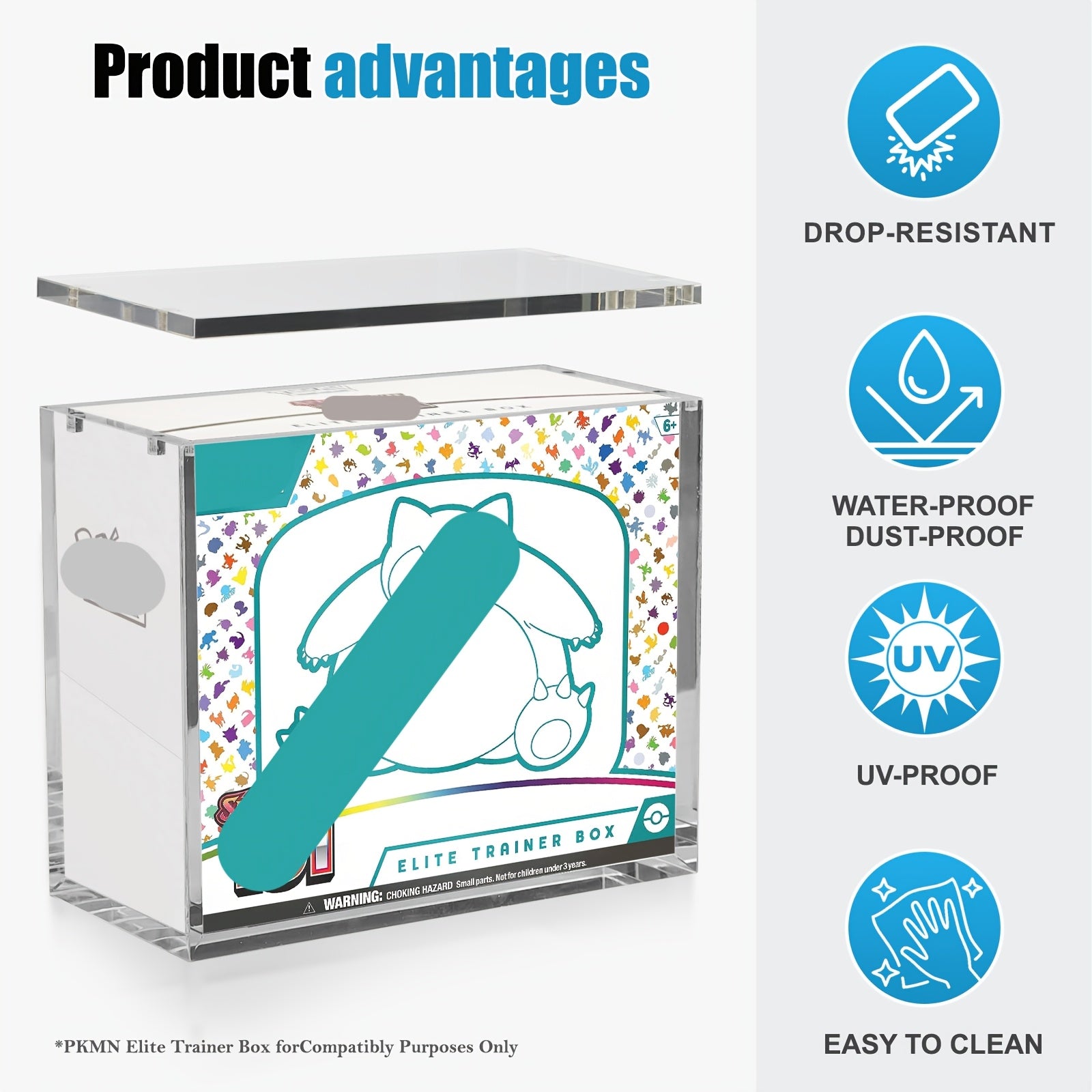 Acrylic Case, Rounded Corner Design, Self-closing Cover, UV Protection, Upgraded Packaging