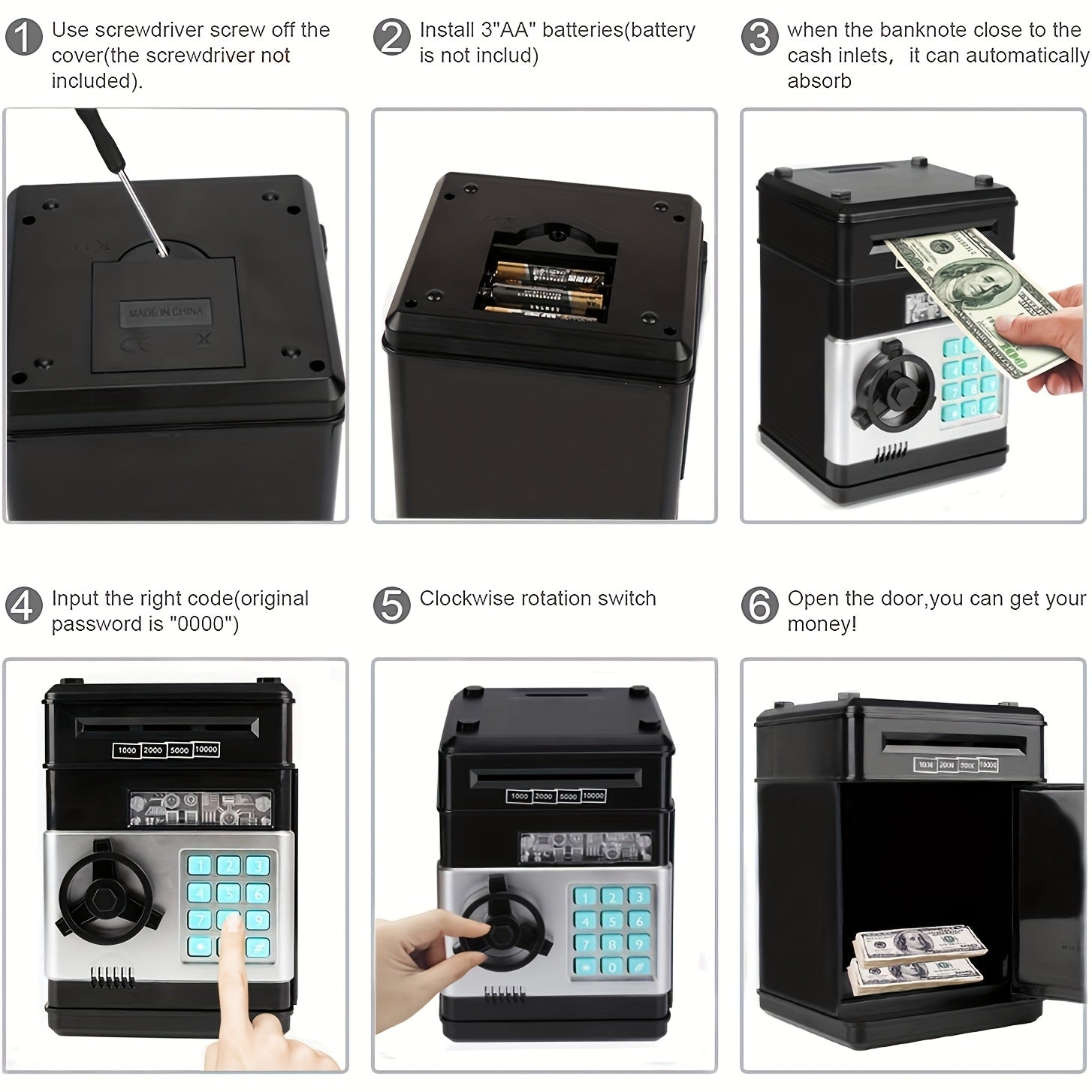 Piggy Bank Cash Coin Can ATM Bank Electronic Coin Money Bank For Kids-Hot Gift
