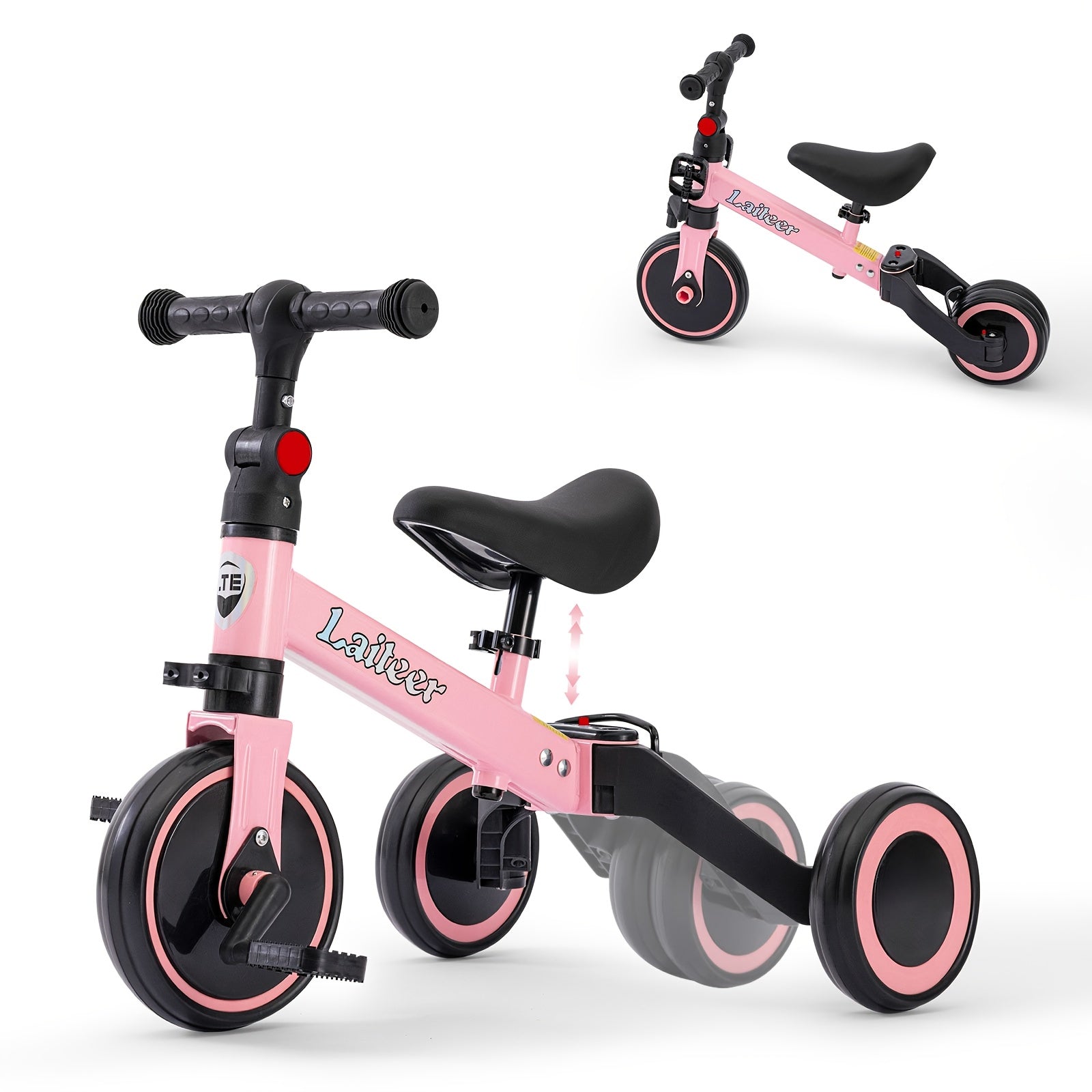 [3-In-1 Bike & Trike] Winfire 3-In-1 Toddler Balance Bike And Convertible Trike for Kids 2, Adjustable Bike with Foldable Rear Wheels, Removable Pedals, Kids Tricycle And Balance Bike Combo