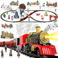 Train Set Toys for Kids, Christmas Train Sets Toys for Kids W/Smokes, Light & Sound Include 6 Car And 28 Tracks, Christmas Train Set Toys Birthday Gifts