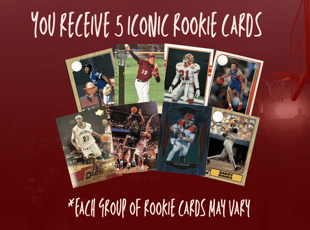 Rookie Card Lot of 5 – Hall of Famers & Today’s Top Stars - Such as Barry Bonds, Cade Cunningham, Shaquille O'neal, Ronald Acuna Jr. Lebron James, etc.
