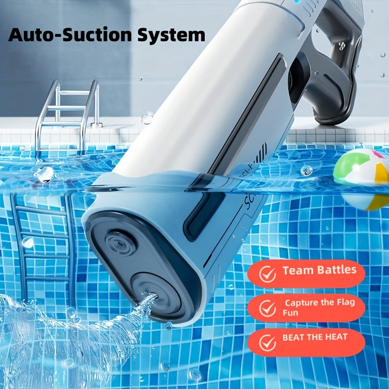 Auto-filling Electric Water Gun, Pulse Jet Water Gun with LED Light Show, 40-foot Long-range Fast Shooting Water Gun, USB Rechargeable Large-capacity Water Gun, Suitable for Children And Adults, Adult Water Gun Is Suitable for Swimming Pool Beach