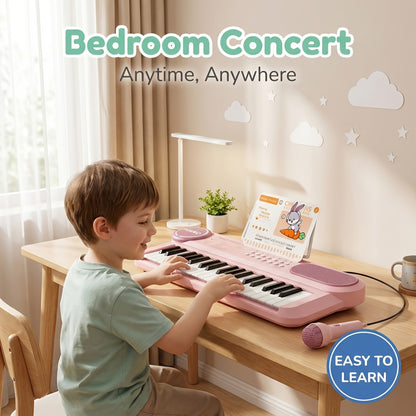 Electronic Organ 37-key Multi-functional Children's Toy Educational Instrument Set Microphone Piano, Birthday Gift for Boys And Girls