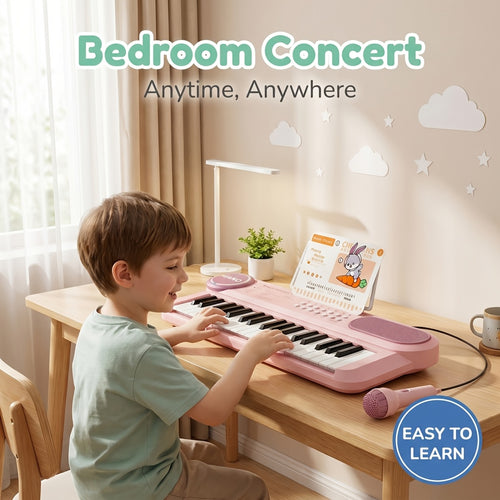 Electronic Organ 37-key Multi-functional Children's Toy Educational Instrument Set Microphone Piano, Birthday Gift for Boys And Girls