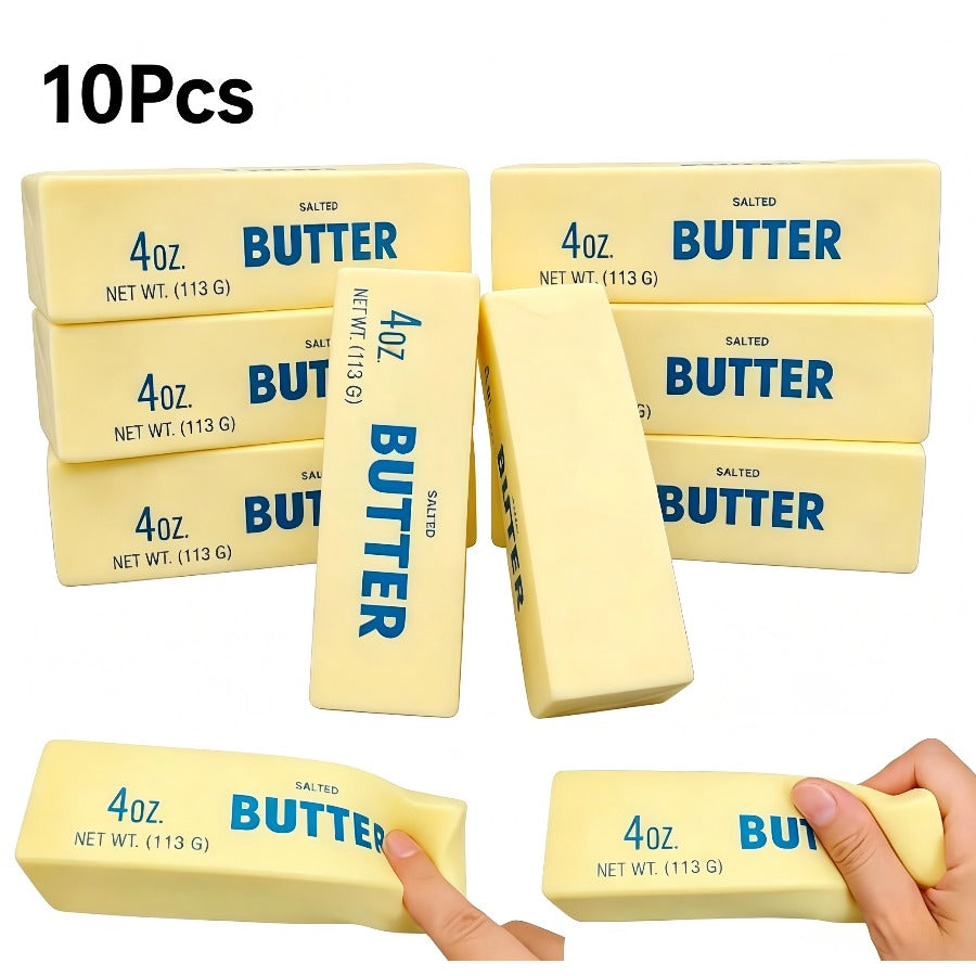 [Butter Squishy Toys] 10-Pack Butter Squishy Toys - Super Soft Slow-Rising Butter Sticks, Realistic Food Squishies Fidget for Decompression, Anxiety Relief & Sensory Play