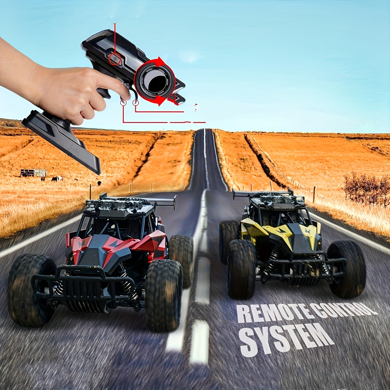 New All-terrain Off-road Vehicle, Equipped With A Battery And Colorful LED Lights, Is Suitable For All-terrain Off-roving. It Is A High-speed And Cool Lighting Off-road Vehicle, The Best Birthday Gift For Boys And Girls, And The Best Choice For Hall