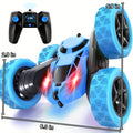 Double-Sided RC Stunt Car for Kids Ages 6+, 2.4GHz 360° Rotating Remote Control Flip Car with Headlights, 1400mAh Rechargeable Battery, Birthday And Christmas Gift