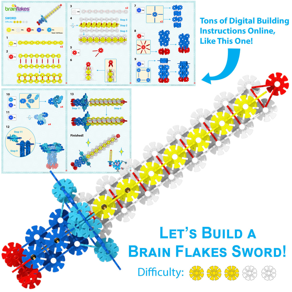 VIAHART Brain Flakes 500 Piece Interlocking Plastic Disc Set - A Creative and Educational Alternative to Building Blocks - Tested for Children's Safety - A Great STEM Toy for Both Boys and Girls!