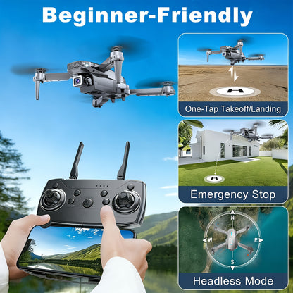 [HD Camera Drone] Tongli Upgraded Quadcopter Drone, Built-In HD Camera, Foldable Design, 3D Flips, USB-C Charging, Free Storage Bag Included, Beginner-Friendly, Aerial Photography Drone, Camera Drone For Vlogging, Outdoor Drone, Remote Control Drone