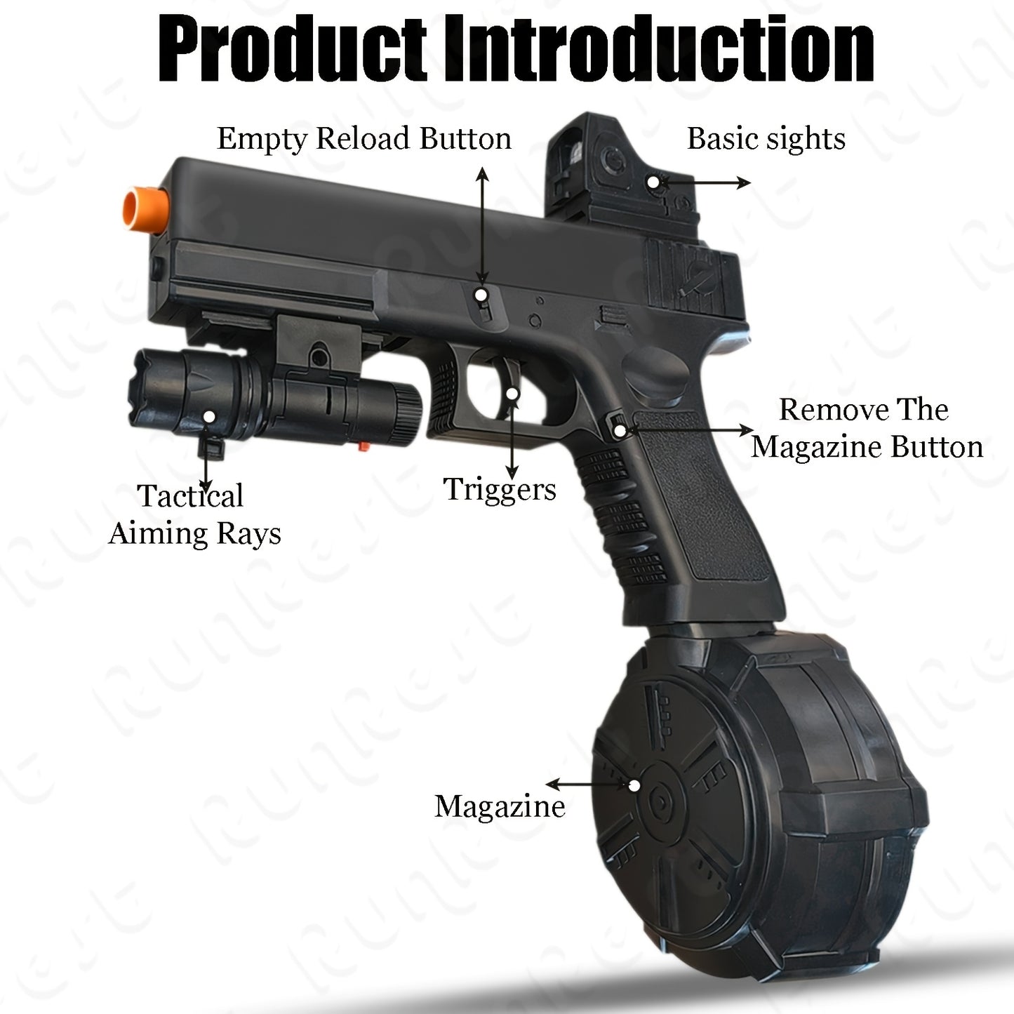 New Electric Fully Automatic Shooting Toy Gun, Outdoor Sports Interactive Game Toy, Rechargeable Portable Gun Toy, Long Battery Life - Suitable For Outdoor And Indoor Team Collaboration Game Toys. Halloween, Christmas, Birthday Party Gifts
