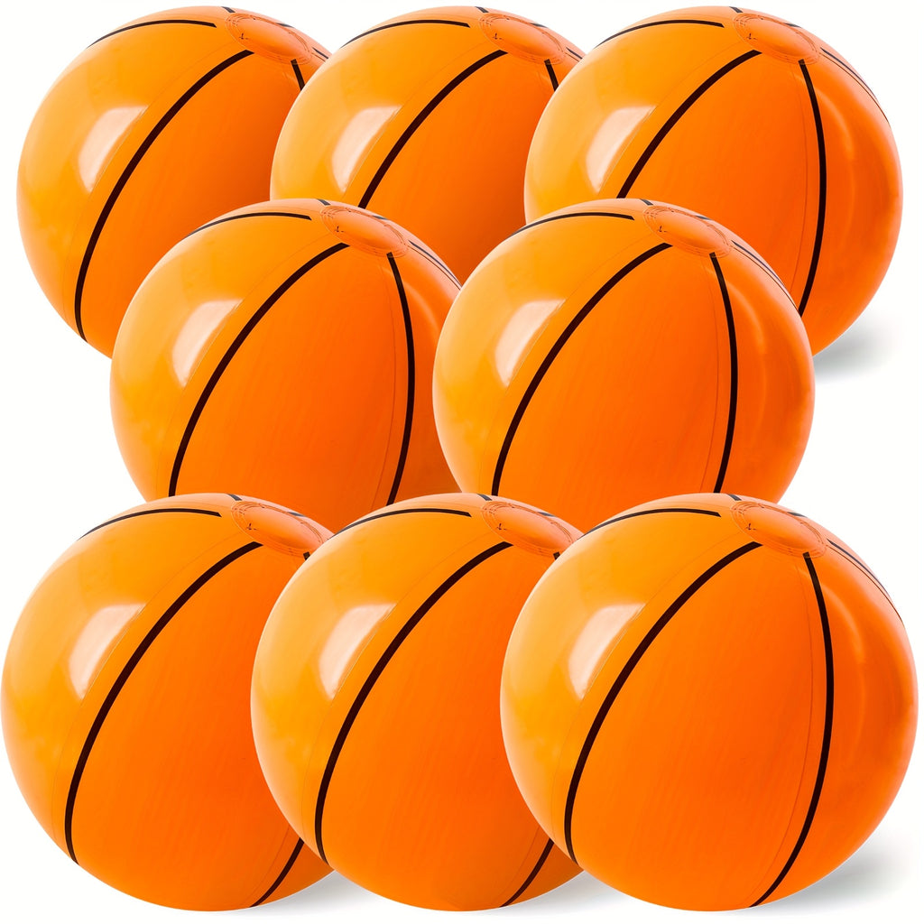 8pcs Inflatable Basketballs, 12 Inch Basketball Beach Ball for Party Decoration, Birthday Decorations, Pool Ball Party Favors, Basketball Goodie Bag Favors, Great Choice Of Games for Father's Day Gatherings, Poolside Fun, Game Night, Festive Balloons