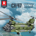1622pcs US Military Series Combat Aircraft US Chinook Spiral Medium Transport Helicopter Model Simulated Military War Educational Adult Assembly Building Block Toy Christmas Gift