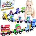 12 Magnetic Wooden Animal Digital Train Set | Suitable For Toddlers Aged 1-3 Years, Ideal Christmas, Birthday, Easter Gift For And, Includes Storage Bag