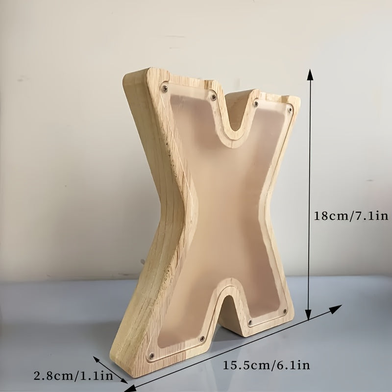Wooden Alphabet Money bank for Coin Bank for Boys And Girls, Perfect Birthday Gift for Kids