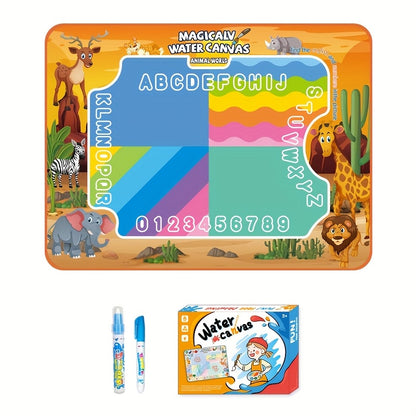 Magical Water Canvas: Day Gift, Reusable Drawing Toy Set, Art And Crafts, Puzzle Toy Set, Age 3+, 80X600 Cm/39.37X31.5 Inches