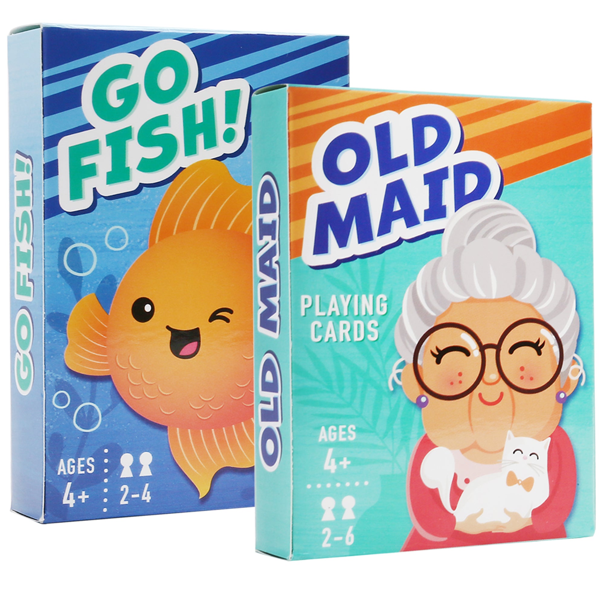 2/3/4 Decks Card Games for Kids, Go Fish, Old Maid, Memory Match, Crazy Eights, Animal Playing Cards, Card Game Playing Cards for Boys Girls Ages 4+, for Game Nights and Family Gatherings, Gifts for Birthday Christmas
