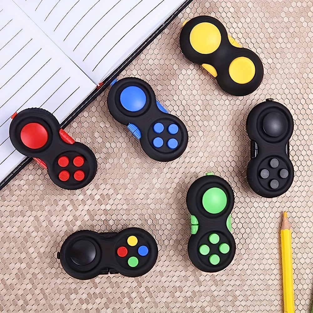 3pcs Retro Classic Handheld Fidget Controllers - Vibrant & Fun Relax Toys with 8 Fidgeting Options, Clickable Buttons, Game Joystick, and Massage Roller in Assorted Colors