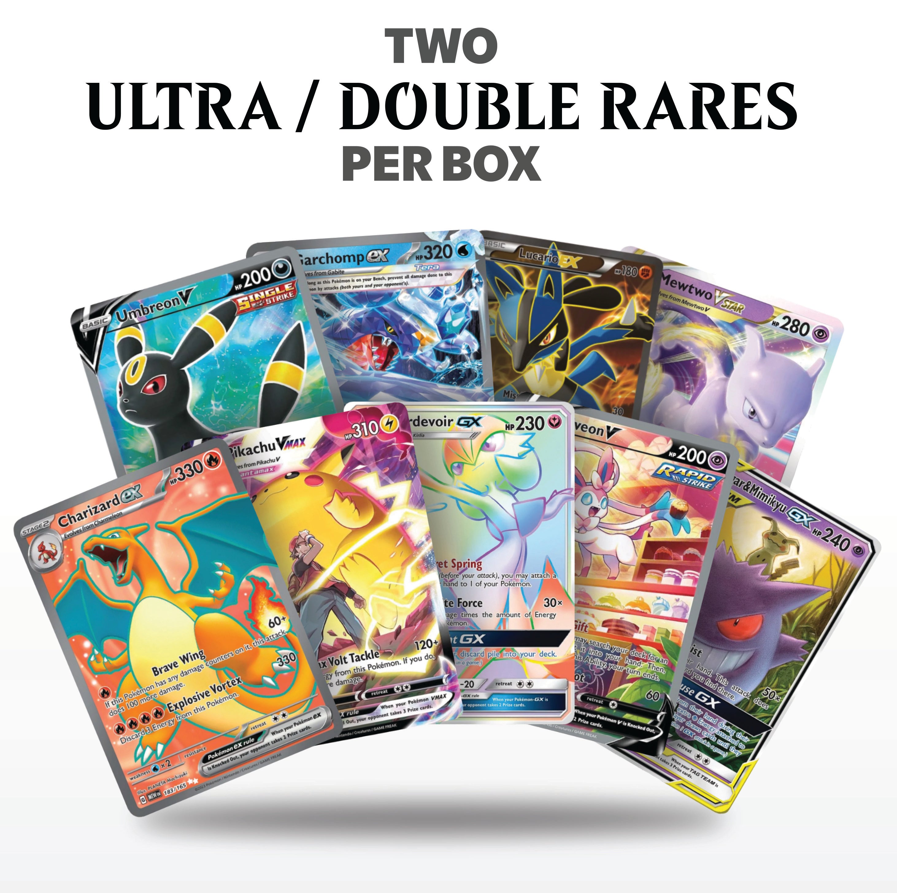 100 Pokémon Cards Double Power Ultra Rare Battle Bundle | 100+ Pokemon Cards | 2x Double or Ultra Rares Guaranteed! | Holos & Rares Included! | Perfect Giftable for Kids & Collectors!