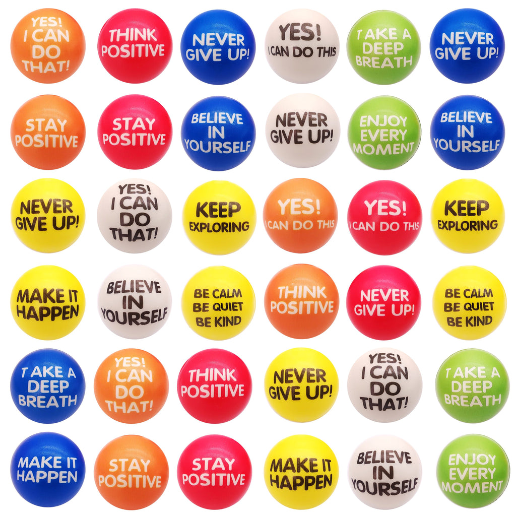 [Inspirational Sponge Balls] 30-Pack Inspirational Slogan Sponge Balls | 6.3cm Diameter, Classroom, Office, Team Building, Encouragement Reward, Creative Fun Hand Fitness Relaxation Ball, Party Event, Christmas Gift