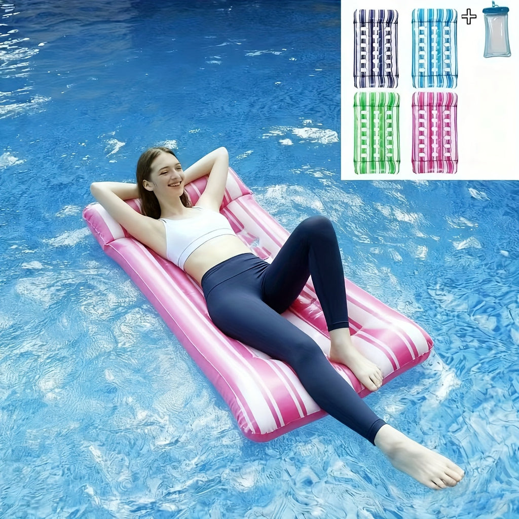 1/2/4-pack Inflatable Pool Lounger For Adults - Sun Tanning Float With Headrest, Floating Mat For Swimming Pool, Beach And Lake Use - Comfortable Water Recreation