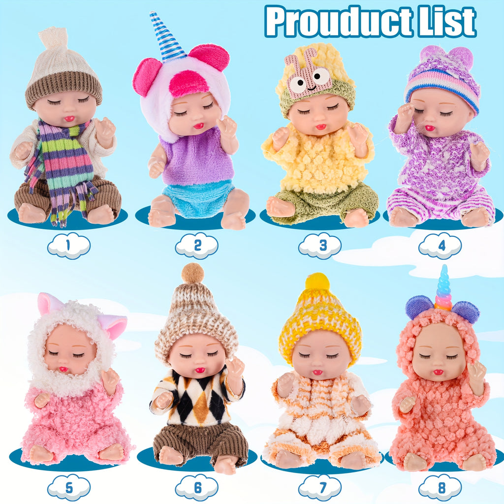 [Mini Plush Dolls] 8 Mini Plush Dolls, 4-inch | Christmas Gifts, Birthday Gifts, Suitable For Children 3+