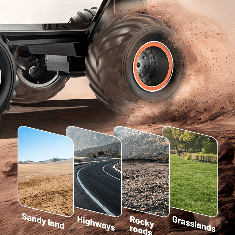[Remote Control Off-Road] RC Monster Truck Toy 2.4GHz 4WD All Terrain RC Monster Truck Toy, 1:12 Remote Control Car, Realistic Sound Effects, Remote Control Off-Road Vehicle with Ergonomic Grip, Remote Control Off-Road Vehicle with LED Lights, Music, Exce