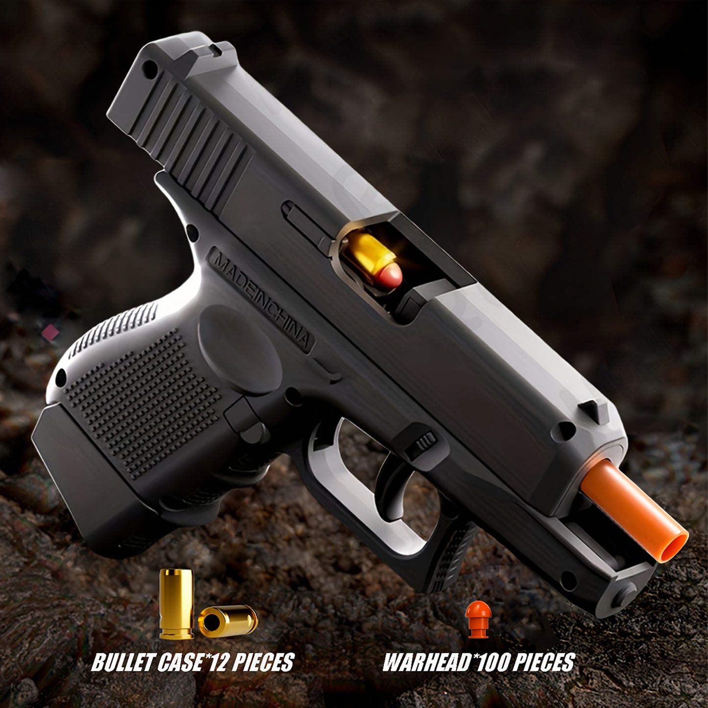 Soft Bullet Gun Toy Pistol with 100 Bullets, 12 Shells, And 2 Magazines New Toy Gun Pistol Hollow Hanging Machine, Toy Foam Blaster, Outdoor Sports Shooting Game