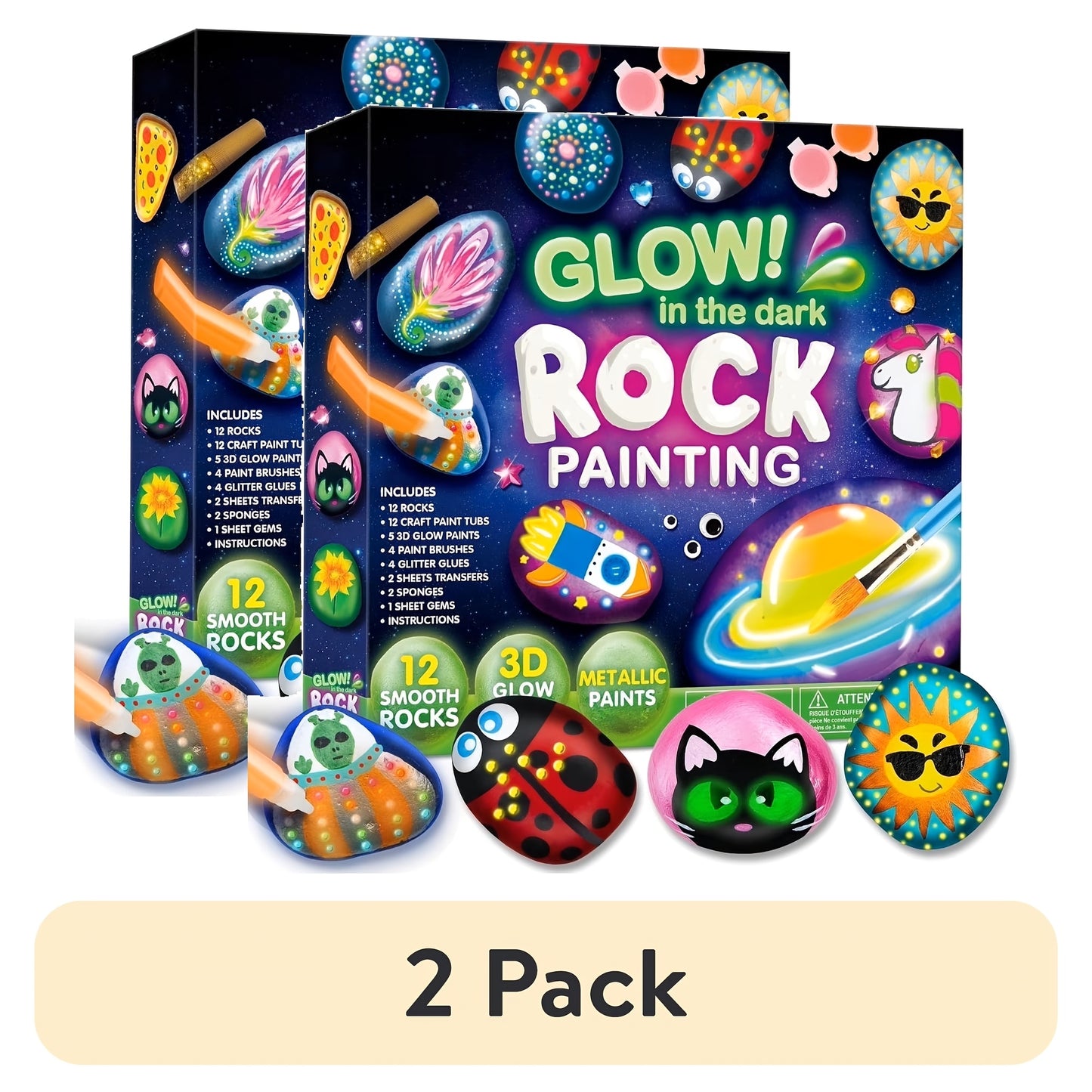 [Easter Birthday Gifts] Glow In The Dark Rock Painting Kit Toy For Kids, Craft Toys For Children, Arts And Crafts For Kids Ages 6+, Art Supplies Kids Toy, Creative Crafts Paint Kits, Cool Arts Crafts Toy For Boys And Girls, Perfect Easter Birthday Gifts