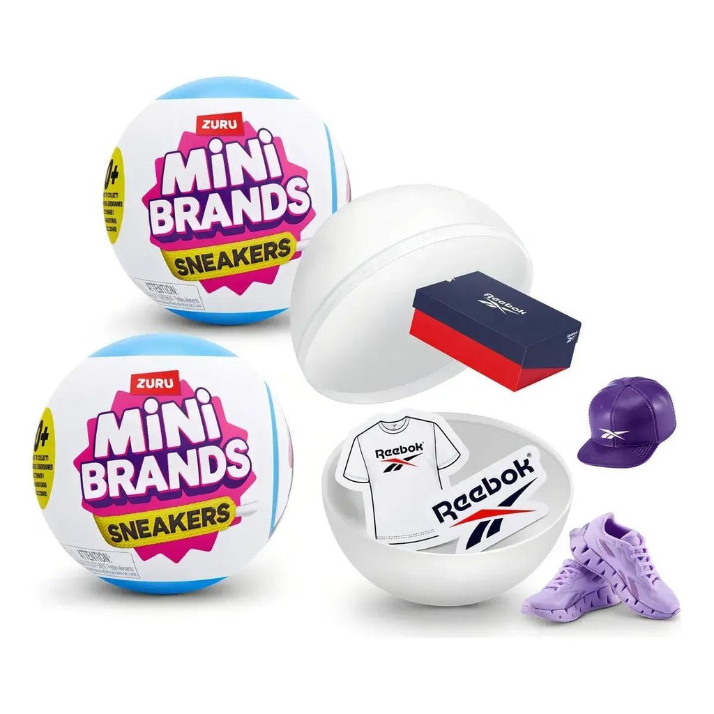 2 pcs - ZURU Series 1 Mini Brands Sneakers, 5 Mystery Miniature Brands Accessories, Collectible Mystery Capsule for Teens, Adults and Collectors