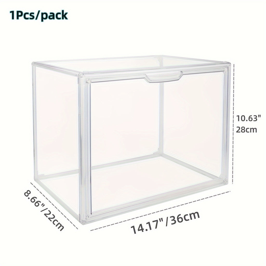 3pcs Clear Display Case Dustproof Storage Bins Containers Organizer Bag Show Box For Collectibles/ Car Model