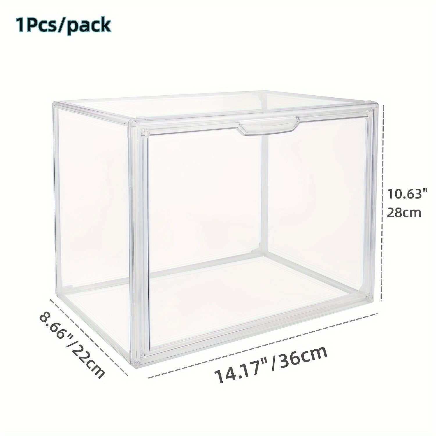 3pcs Clear Display Case Dustproof Storage Bins Containers Organizer Bag Show Box For Collectibles/ Car Model