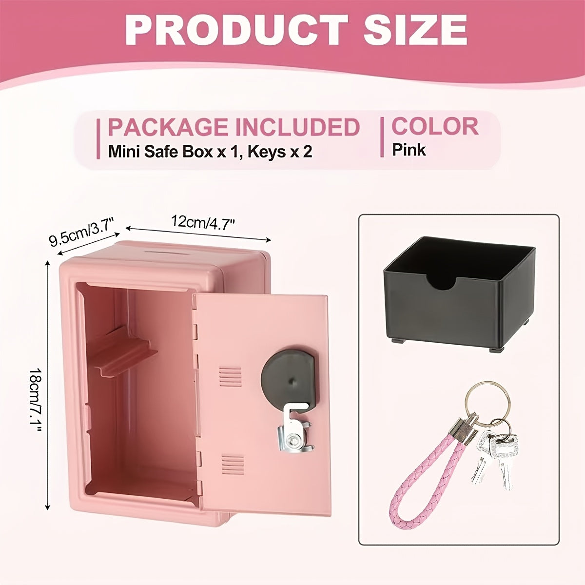 1pc Secure Metal Coin Bank Safe, Save Money Box Cash Storage Box with Key And Combination Lock, Small Money Bank with Removable Drawer, Home/office with Ideal for Back to School, Halloween, Christmas, New Year Gifts
