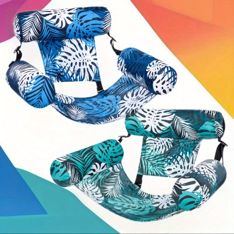 SYNCFUN 1/2 Pack Leaf Design Floating Lounger - Inflatable Pool Chair For Adults, Portable Summer Float For Beach, Lake & Pool Parties