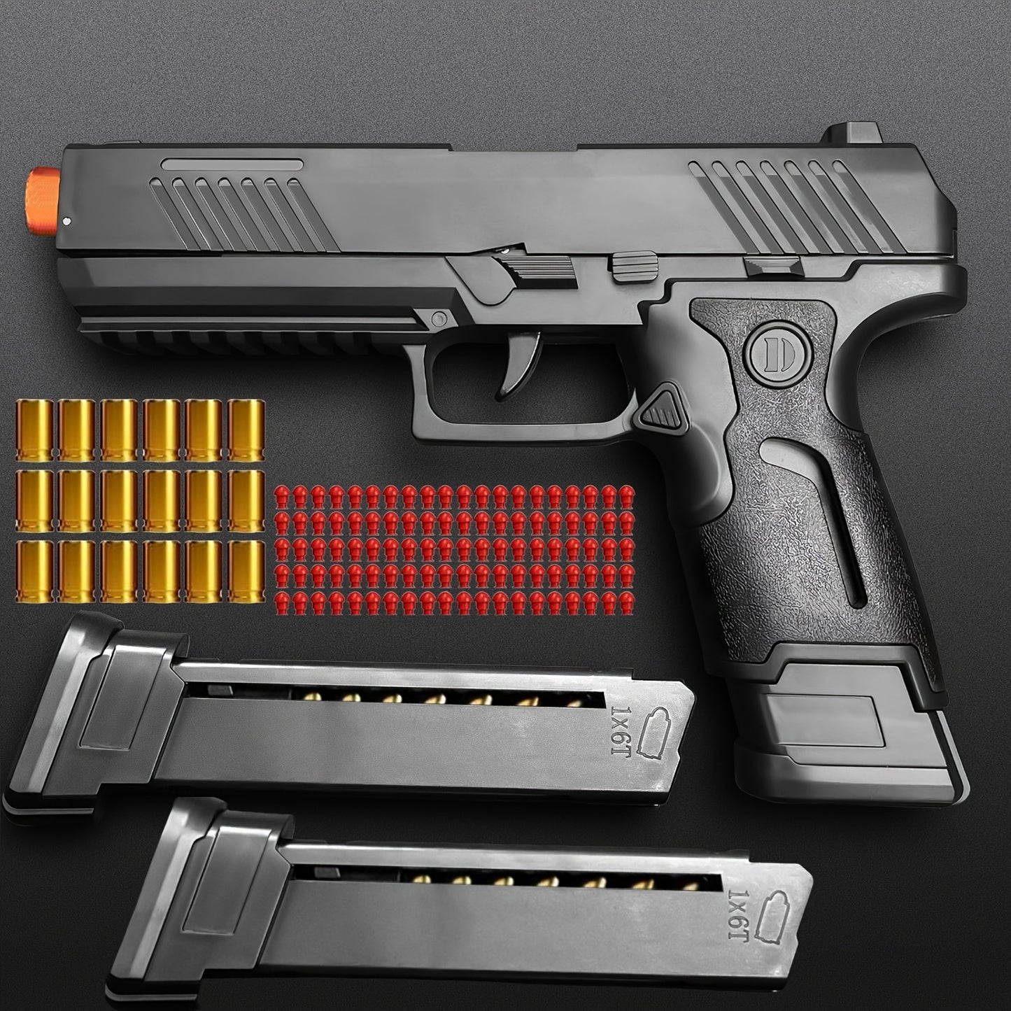 Cool Toy Gun, Soft Bullet Toy Gun Pistol With Ejecting Shells, Semi-Automatic Rapid-fire Toy Fake Guns With 100 Bullets, Indoor, Outdoor Shooting Games, Birthday Halloween Christmas Gift For Boy