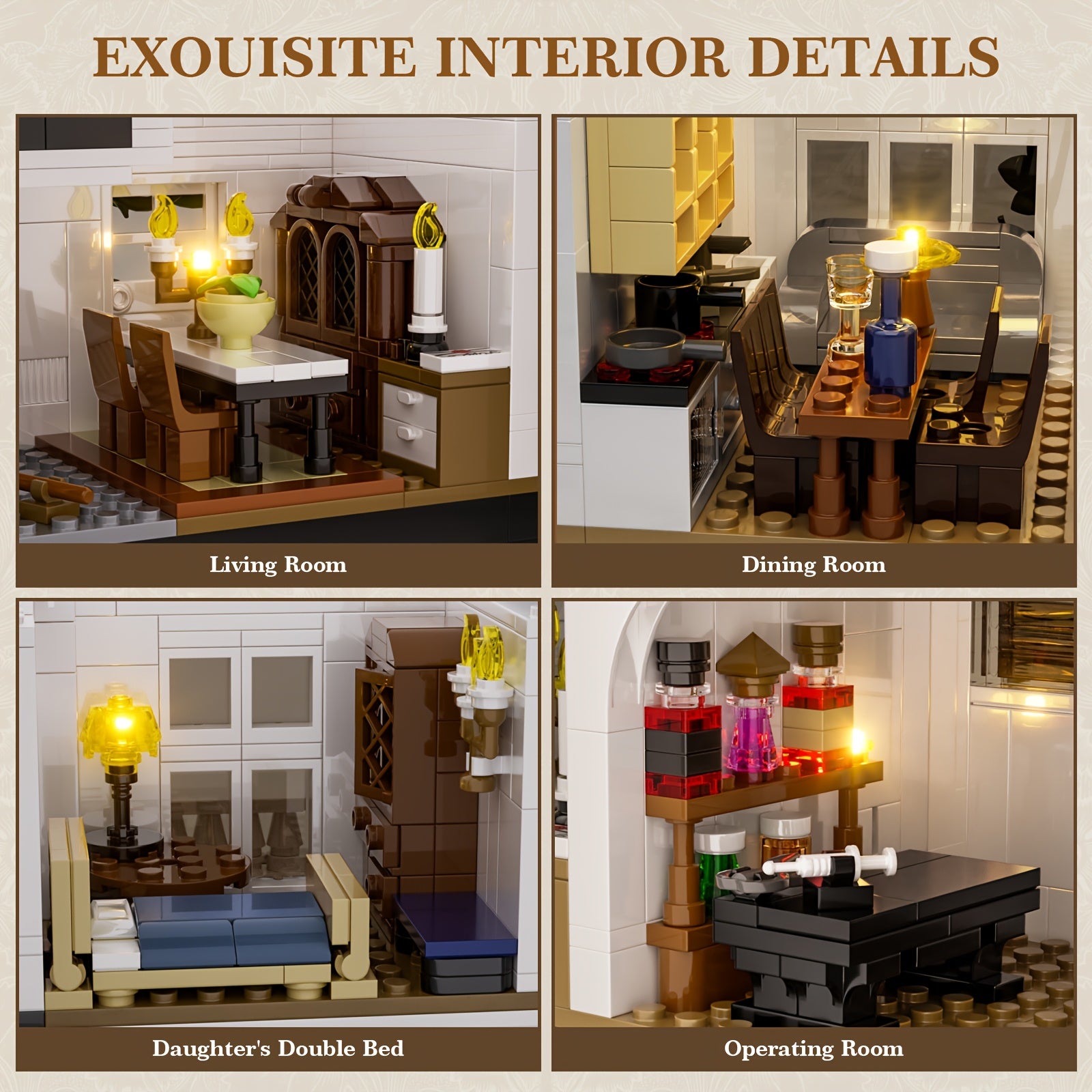 Magic Owens House Building Block Set, Unique Castle Architecture - Fan Collection Boutique - Brand Compatible - Excellent Gift For Christmas And Halloween - Adult Building Block Toys (1877pcs)