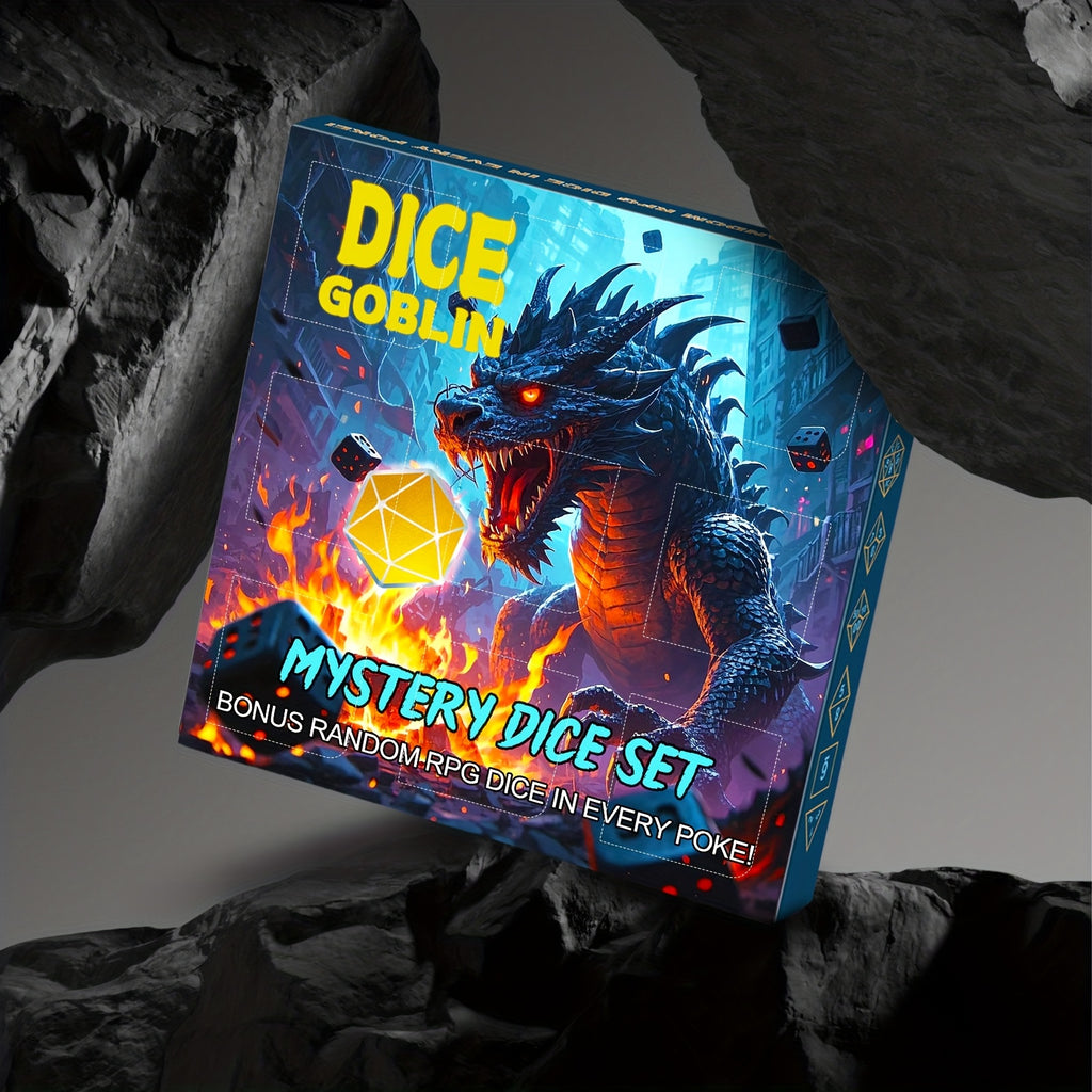 CIARAQ 72pcs/9set Box Of Hole Fun DND Dice, Each Hole Includes Random 7pcs Polyhedral Dice And Random A Creative Pattern Bag For RPG Role-playing Game, These Mystery D&D Dice Set Are Great For DND Players