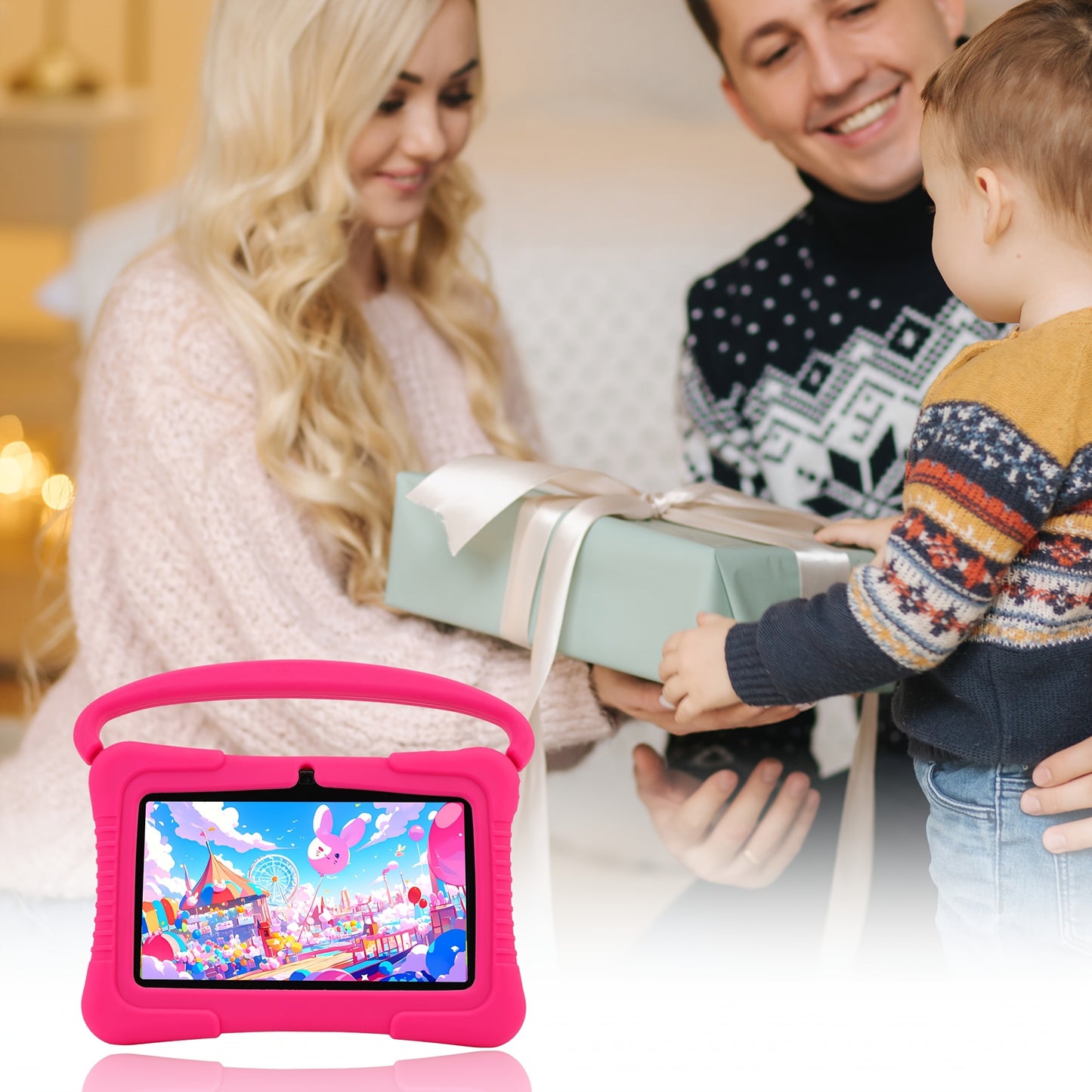 Veidoo Kids Tablet, 7 Inch Android Tablet PC, 2GB RAM 16GB ROM, Safety Eye Protection Screen, WiFi, Dual Camera, Games, Parental Control APP, Tablet with Silicone Case1
