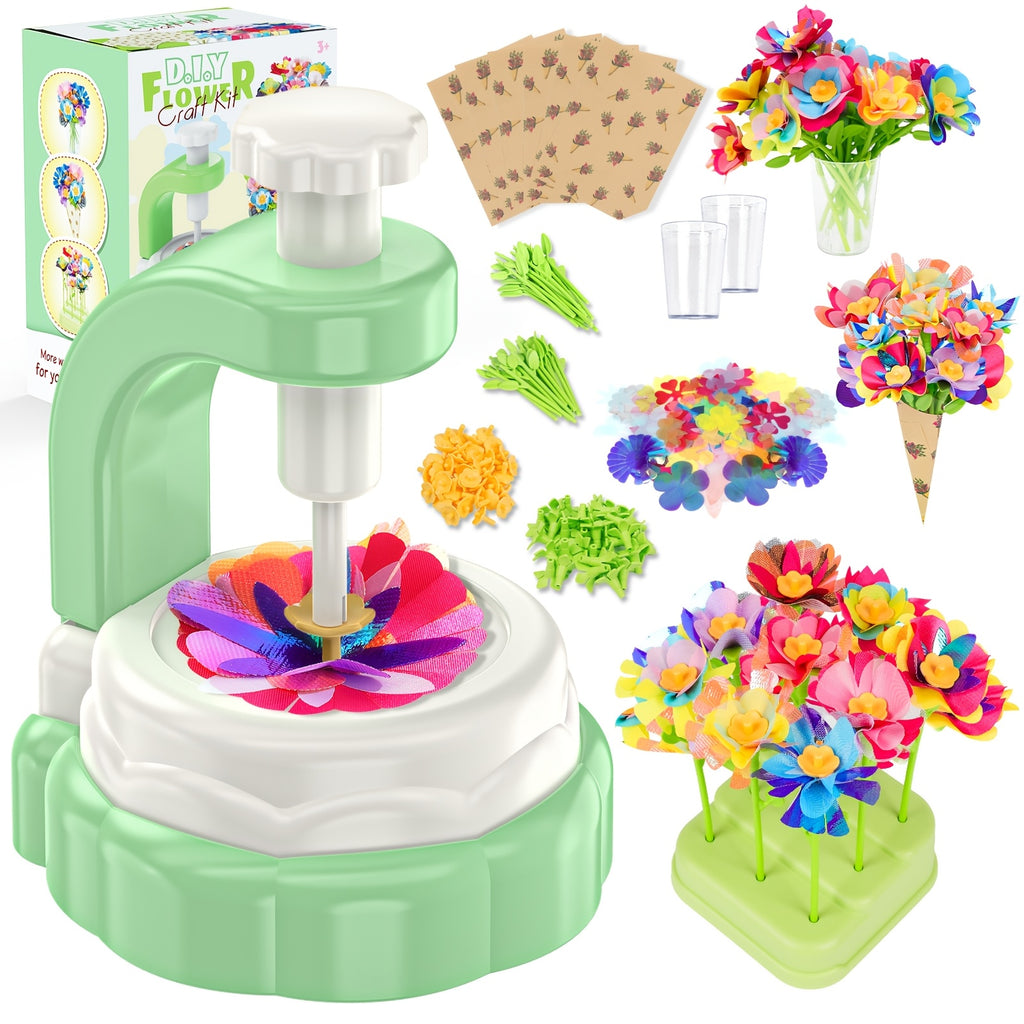 Art Flower Bouquet Craft Kit, Arts And Crafts Flower Toy for Kids, Build Your Own Bouquet, Creative Educational Gift for Toddlers Kids, Christmas Birthday Gift for 3+ Year Old Girls And Boys