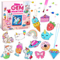 16 Projects Gem Painting Toy for Kids, Kids Diamond Gem Painting Kit with 5D Gem, Arts And Crafts for Girls Ages 6+, Gem Craft Activities Kits, Premium Art Gift Ideas for Birthday Christmas Easter Party