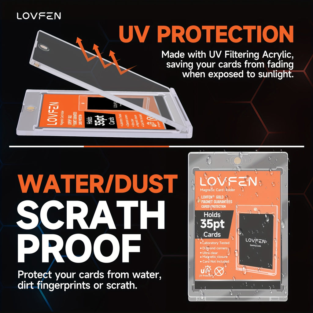 LOVFEN 400Ct Magnetic Card Holder 35Pt Magnetic Card Holders for Trading Cards, Display Cases, Protectors, And Hard Plastic Covers for Sports Game Cards, Perfect for Easter Gifts