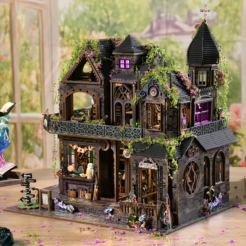 3D Puzzle, 3D Model, Magic Castle Model Decoration Style Assembly Kit, Owl, Magic Hat, Flowers, Home Decoration, Bookshelf Decoration, Ideal Birthday Gift, Thanksgiving, Valentine'S Day, Halloween, Christmas Gift