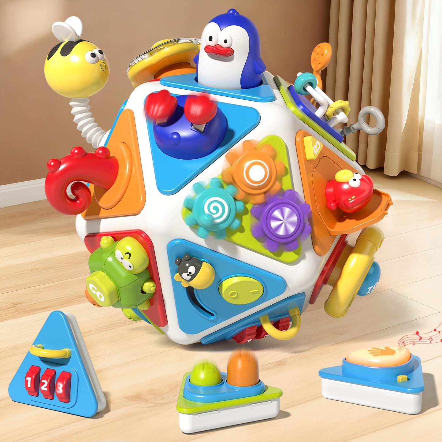 20-In-1 Toddler Busy Board Cube Toys, Active Cube Toys for 1-Year-Old Boys Girls Kids, Early Educational Sensory Toys for Toddlers 1 to 3 Years, Travel Toys Gifts for 1-Year-Old Boy Girl