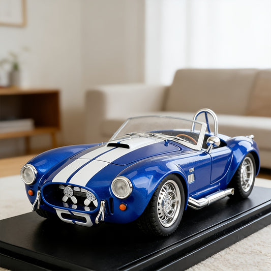 1:22 Scale Replica Vintage Cobra for SHELBY, Collector-Grade Model Car Display Piece, Exhibition-Quality Replica Model Car, Zinc Alloy, Openable Doors, Static Display Model Car, Highly Detailed Reproduction, Suitable for Home Desktop Decoration